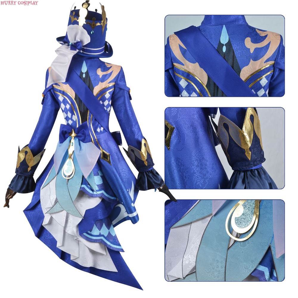 Game Cosplay,Genshin Impact,Genshin Impact Water Goddess Funina Cosplay Costume